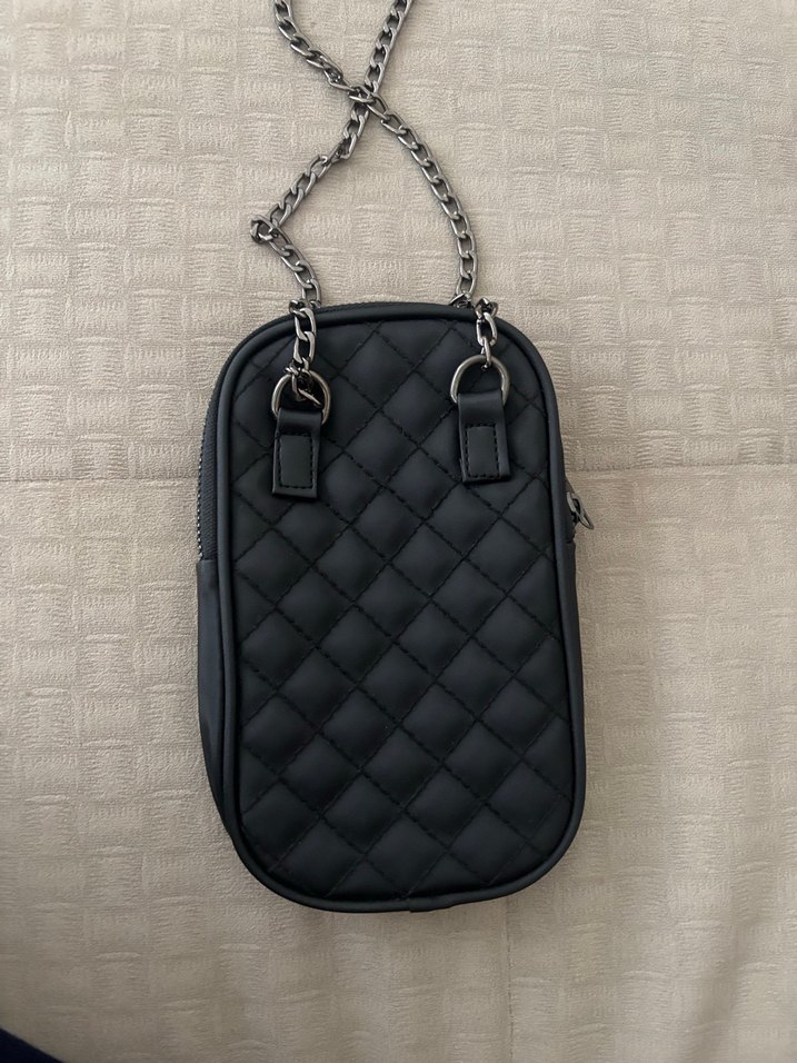 Zincir Askılı Siyah Deri Kadın Çanta - Görsel 2