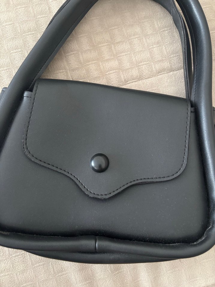 Siyah Minimalist Deri Kadın Çanta - Görsel 4