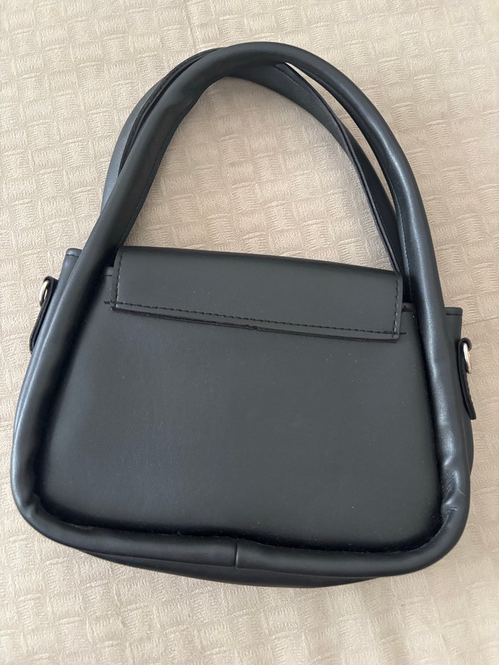 Siyah Minimalist Deri Kadın Çanta - Görsel 2