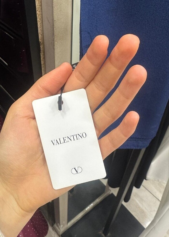 Valentino Lacivert Eşarp  - Görsel 3