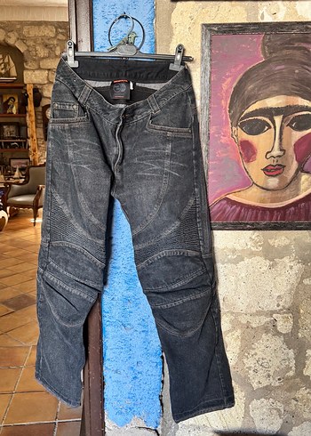 Diğer Gri Biker Denim ,motorcu pantolonu