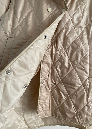 Bej Düğmeli Kadın Midi Ceket - Görsel 3