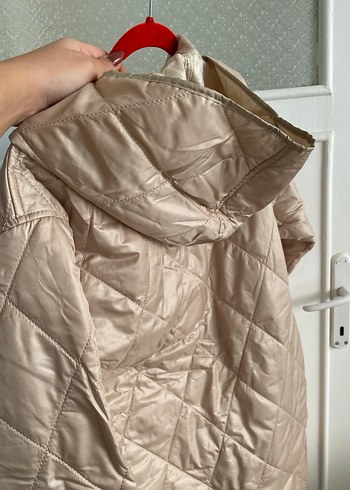 Bej Düğmeli Kadın Midi Ceket - Görsel 6