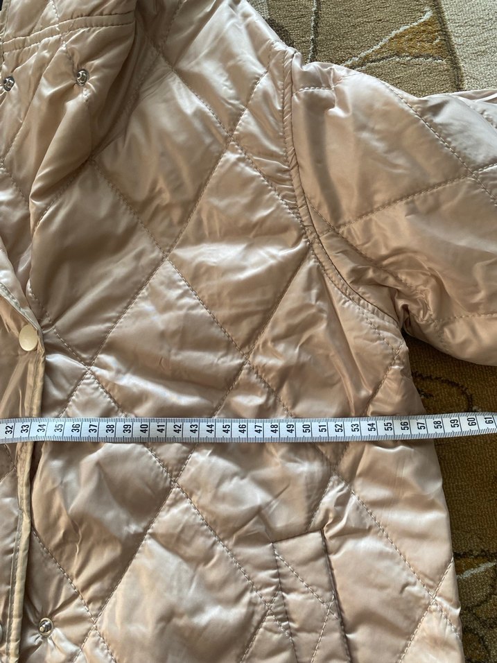 Bej Düğmeli Kadın Midi Ceket - Görsel 5