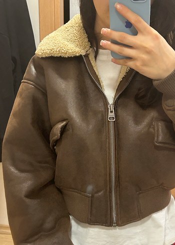 Kahverengi Kürklü Deri Kadın Ceket - Görsel 2