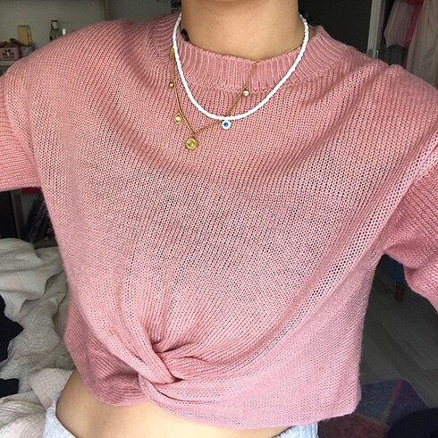 h&m pembe kazak