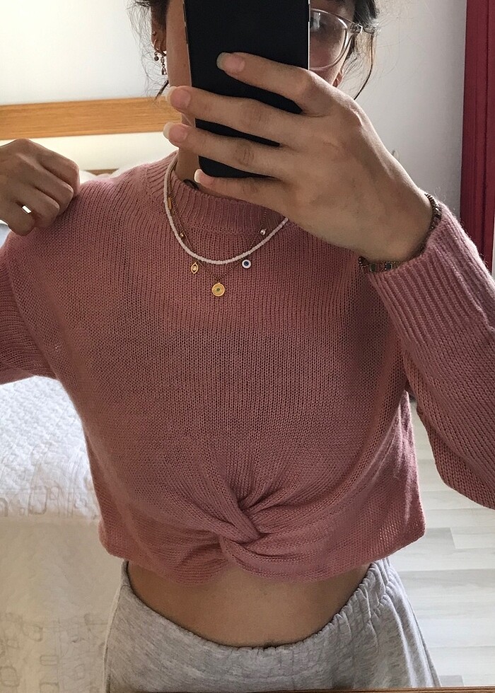 h&m pembe kazak - Görsel 2