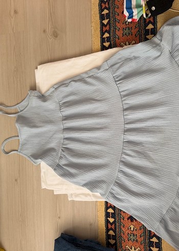 Mavi Pilili Bohem Midi Elbise - Görsel 2