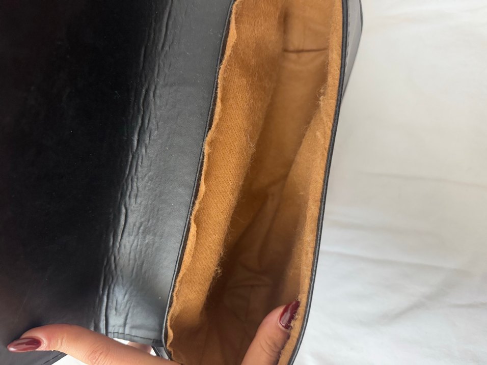 Kilitli Siyah Deri Kadın Çanta - Görsel 2