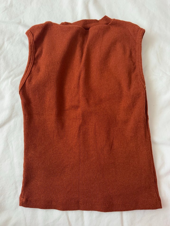 Kadın Kahverengi Kolsuz Yüksek Yakalı Atlet - Görsel 2