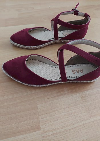 Bordo Süet Dolgu Topuklu Kadın Espadril - Görsel 2