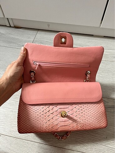 Chanel Chanel pembe krokodil çanta