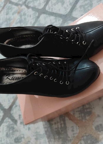 Diğer Siyah Bağcıklı Stiletto Kadın Klasik Ayakkabı