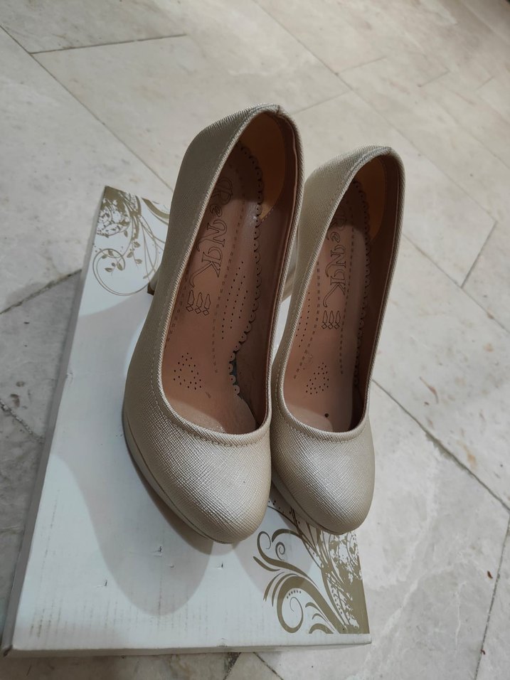 Bej Platform Topuklu Kadın Ayakkabı - Görsel 2