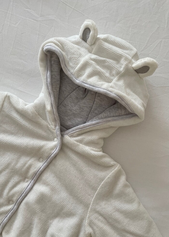 Bebek kışlık kapüşonlu hırka - Görsel 3