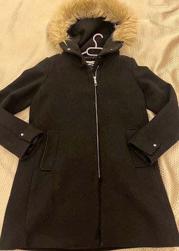 Kürklü Siyah Midi Kadın Mont mango xs