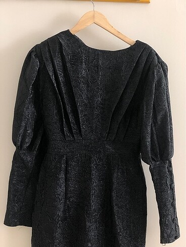 Siyah brokar elbise - Görsel 5