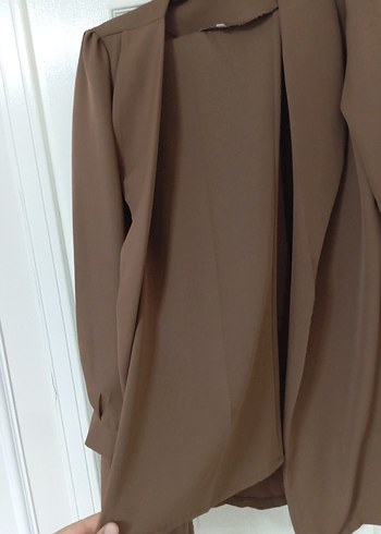 Bej Uzun Kollu Kadın ikili takım - Görsel 2