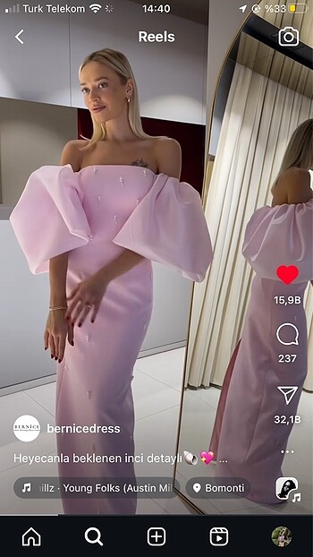 Diğer Bernice Dress Pembe Abiye/Elbise