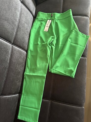 Etiketli sateen pantolon