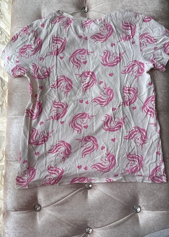 Kız Çocuk Pembe Baskılı Fırfırlı Tişört - Görsel 2