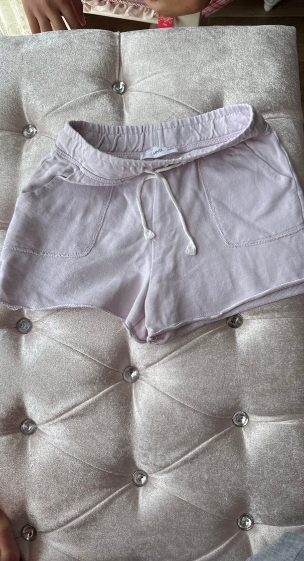 Kadın Gri Pamuk Mini Şort - Görsel 2