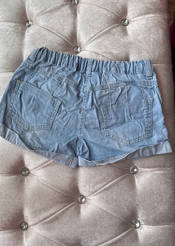 Kemerli Gri Mavi Kız Kot Şort - Görsel 2