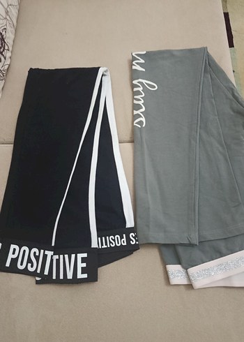 Gri Baskılı Kız Taytı - Görsel 2