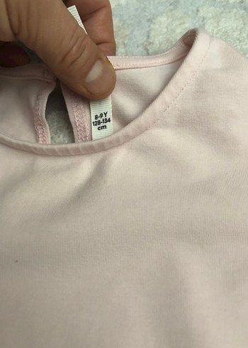 Kız Çocuk Pembe Kısa Kollu Fırfırlı Tişört - Görsel 4