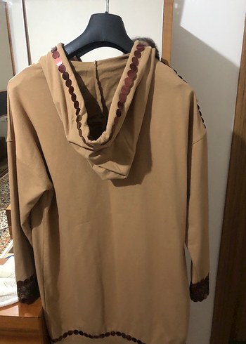 Dantel Detaylı Kapüşonlu Tunik - Görsel 4