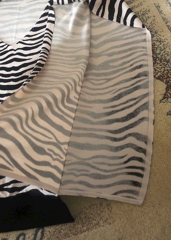 Triko zebra Desenli V Yakalı Kadın Bluz - Görsel 8