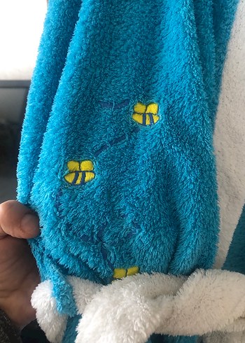 Kapüşonlu Mavi Baskılı Erkek Çocuk Bornozu - Görsel 2