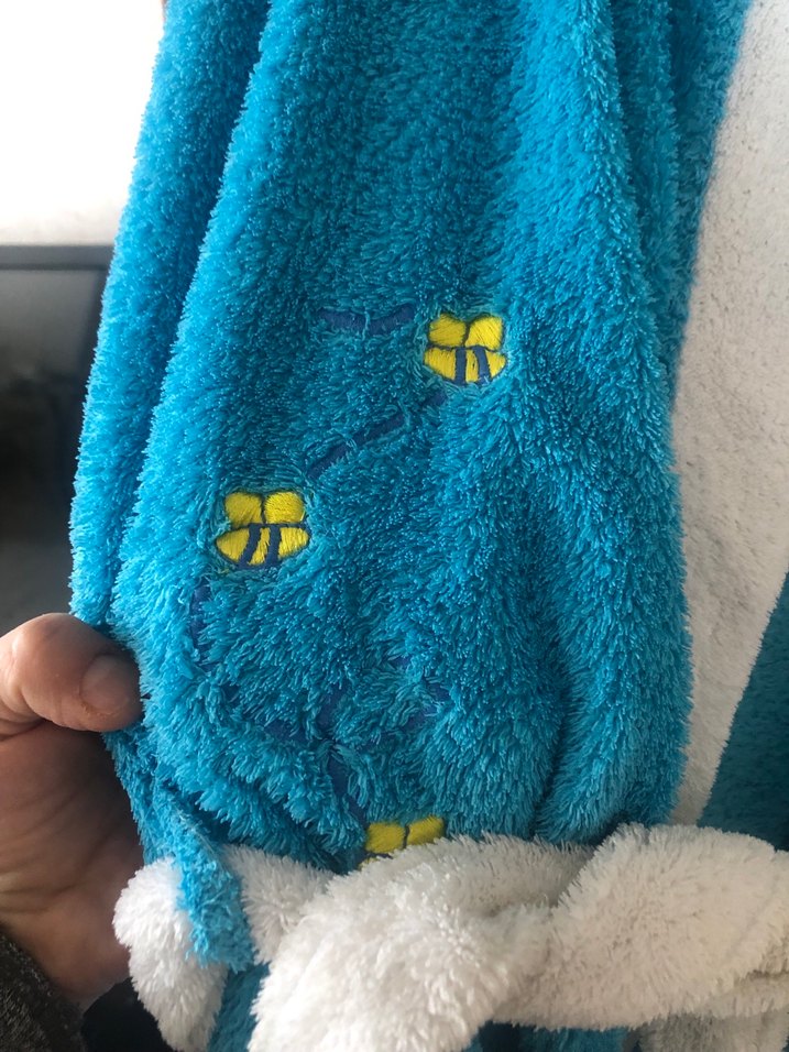 Kapüşonlu Mavi Baskılı Erkek Çocuk Bornozu - Görsel 2