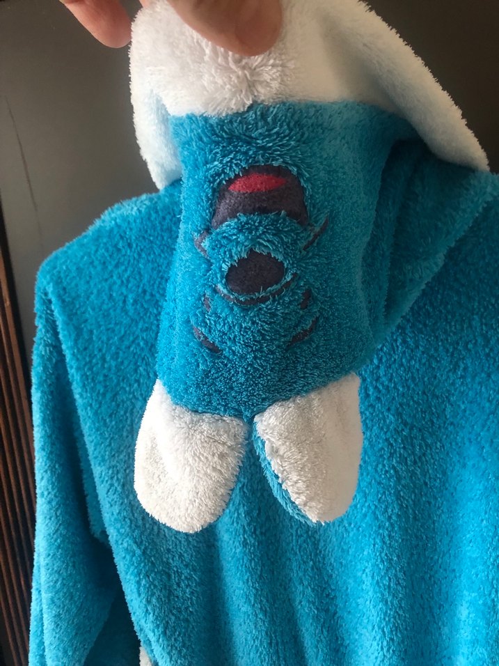 Kapüşonlu Mavi Baskılı Erkek Çocuk Bornozu - Görsel 5