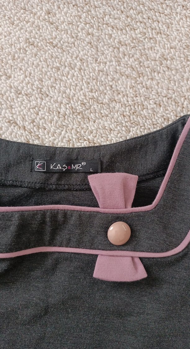 Gri Uzun Kollu elbise - Görsel 2