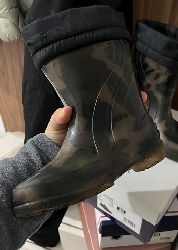 Kahverengi Kamuflaj Desenli Erkek Çocuk Lastik Bot - Görsel 2