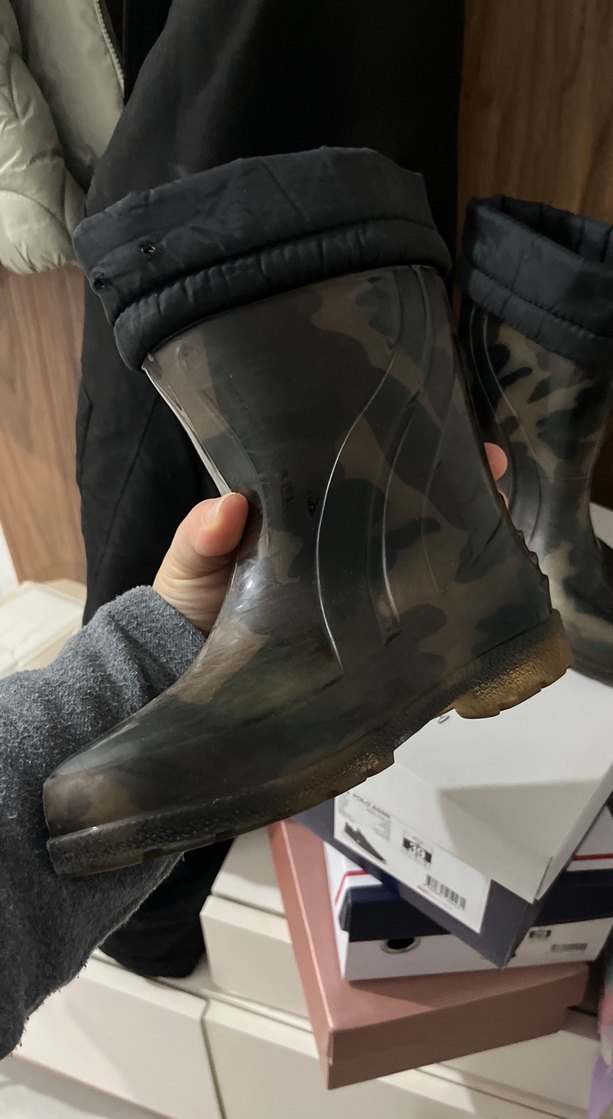 Kahverengi Kamuflaj Desenli Erkek Çocuk Lastik Bot - Görsel 2