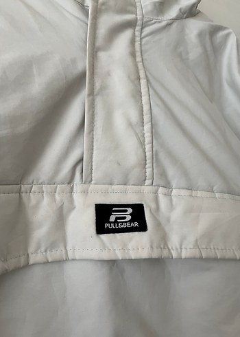 Gri Beyaz Yüksek Yaka Fermuarlı Kadın Ceket - Görsel 2