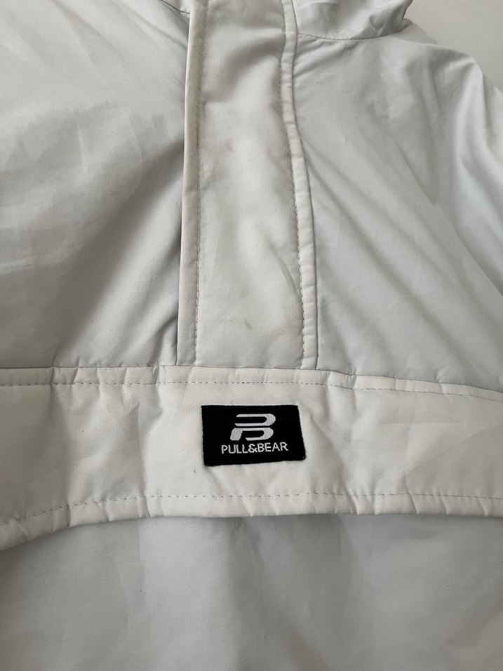 Gri Beyaz Yüksek Yaka Fermuarlı Kadın Ceket - Görsel 2