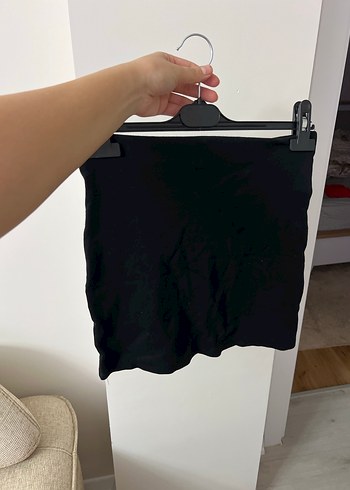 Siyah Mini Streç Etek - Görsel 2