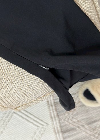 Düğmeli Siyah Kadın Kumaş Pantolon - Görsel 4