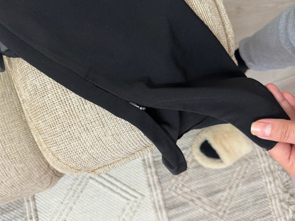 Düğmeli Siyah Kadın Kumaş Pantolon - Görsel 4