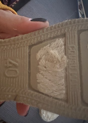 Kadın Keten kremrengi 40 numara Espadril - Görsel 2