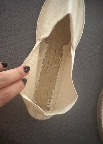 Kadın Keten kremrengi 40 numara Espadril - Görsel 3