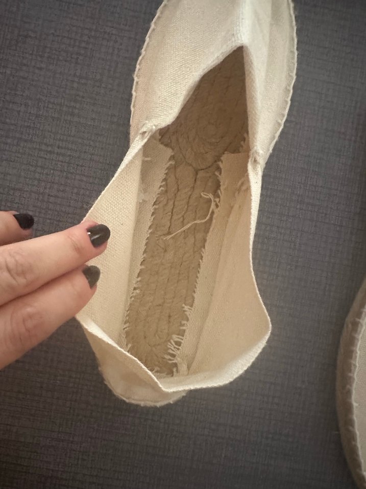 Kadın Keten kremrengi 40 numara  Espadril - Görsel 3