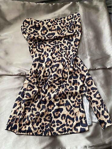 Leoparlı Mini Elbise