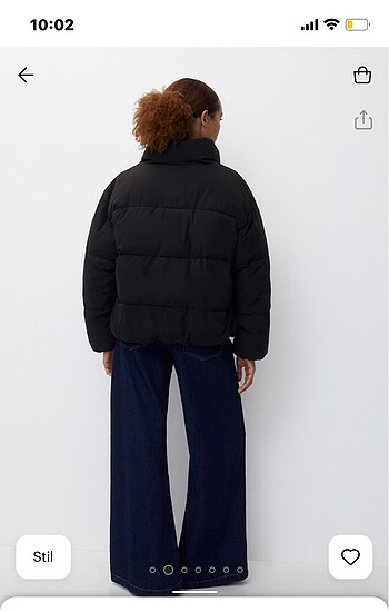 Pull and Bear Siyah Mont