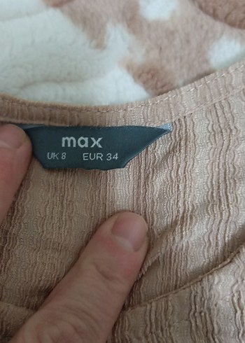 Kız Çocuk Bej Keten Kısa Kollu Bluz - Görsel 3