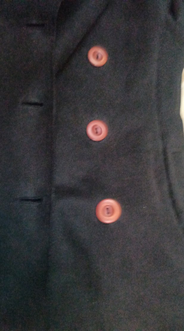 Düğmeli Siyah Süet Midi  Ceketi - Görsel 2