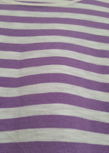 Mor Çizgili Uzun ince triko tunik - Görsel 2